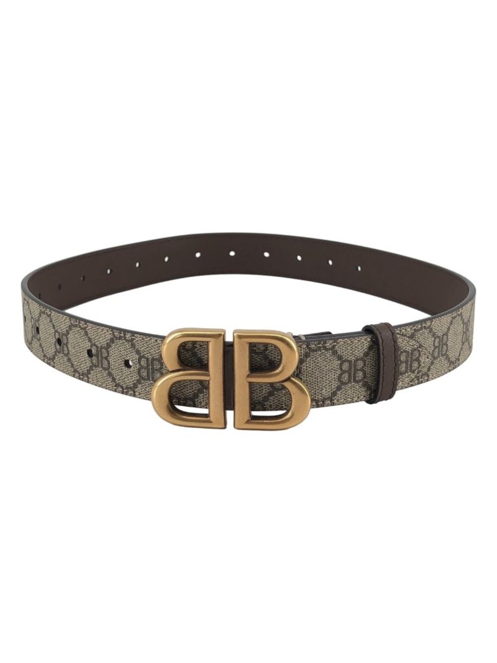 Gucci the Hacker Project BB Logo Leather Belt 75 Beige